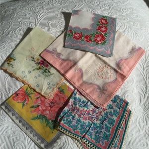 Vintage floral handkerchiefs